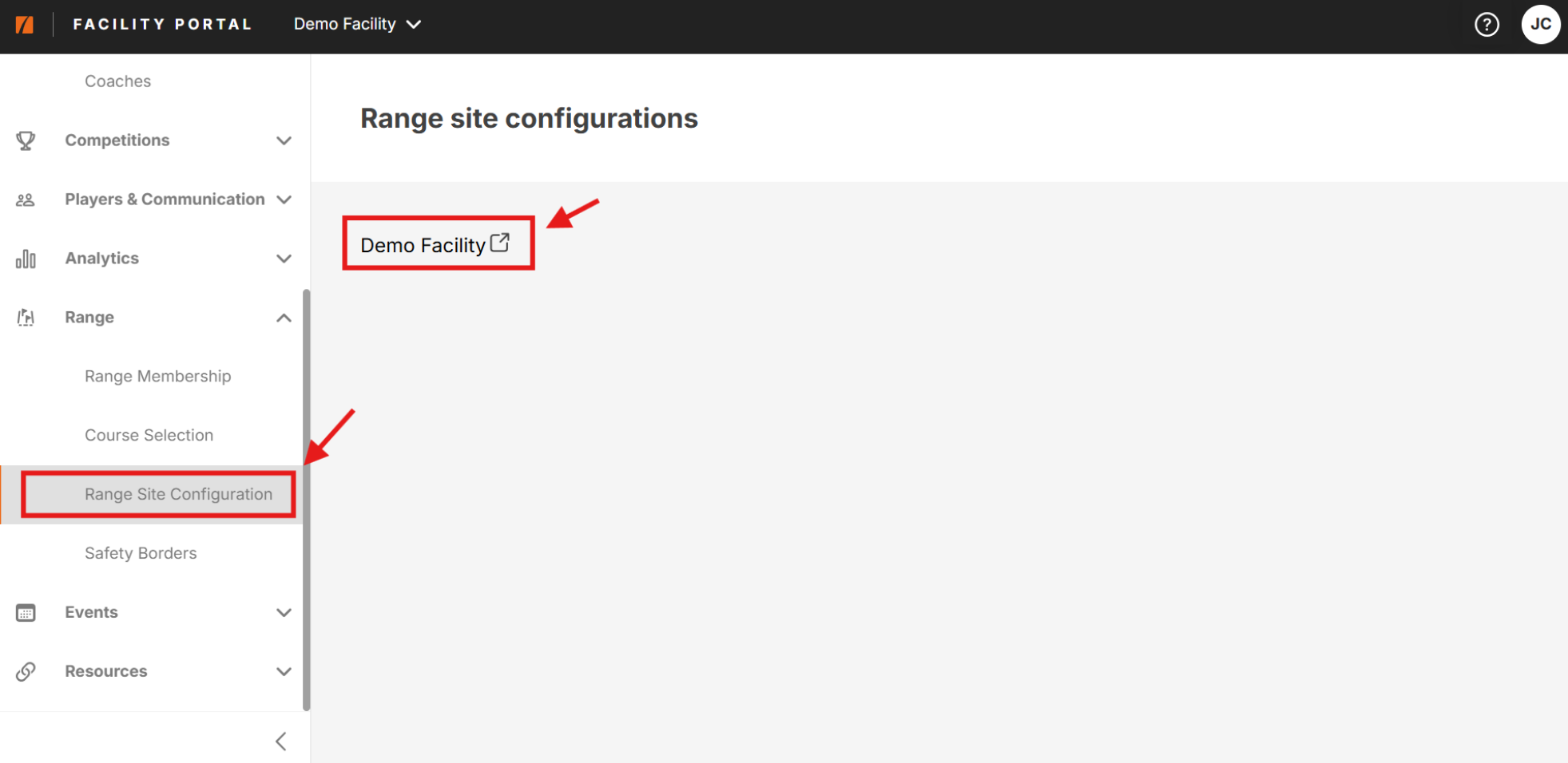 Portal (Facility) | Managing Bays – Range